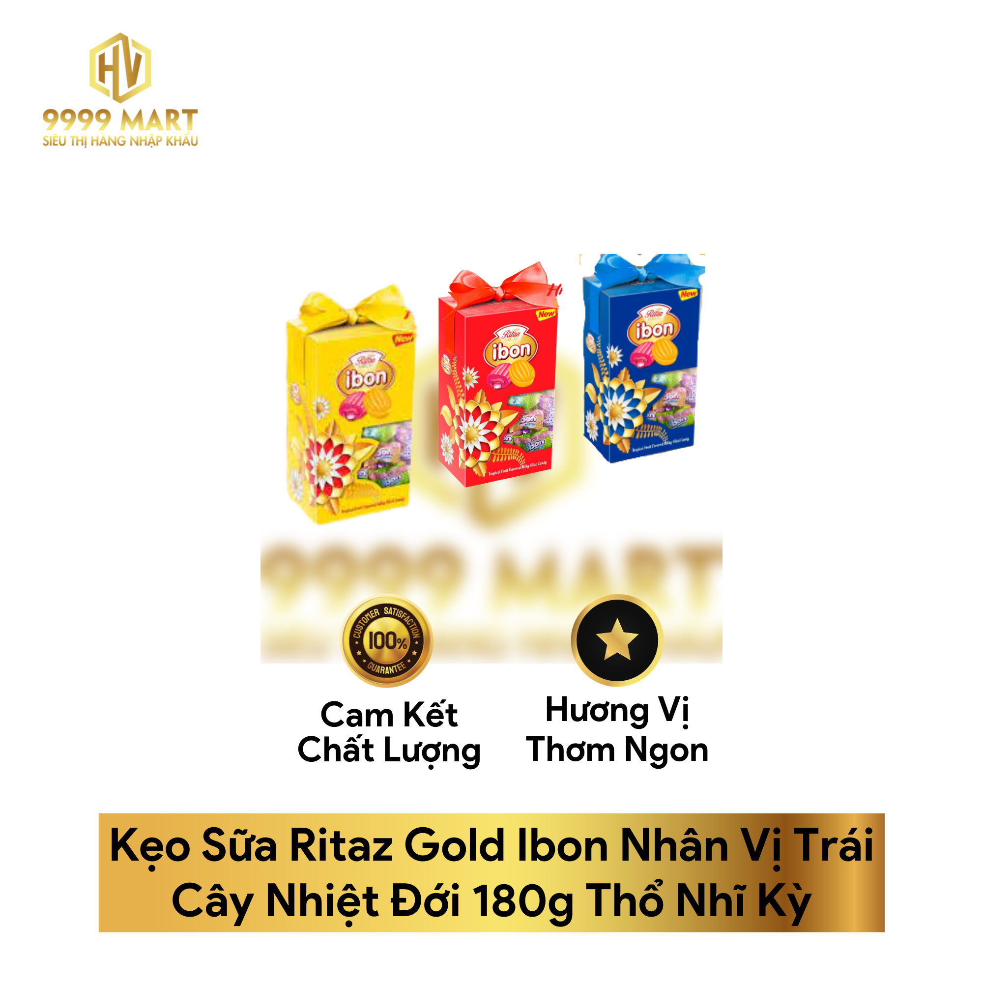 Kẹo Sữa Ritaz Gold Ibon Nhân Vị Trái Cây Nhiệt Đới 180g Thổ Nhĩ Kỳ