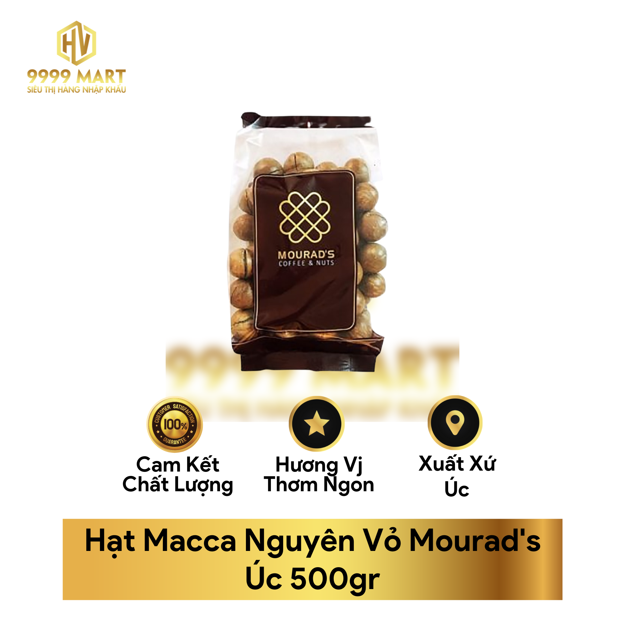 Hạt Macca Nguyên Vỏ Mourad's Úc 500gr