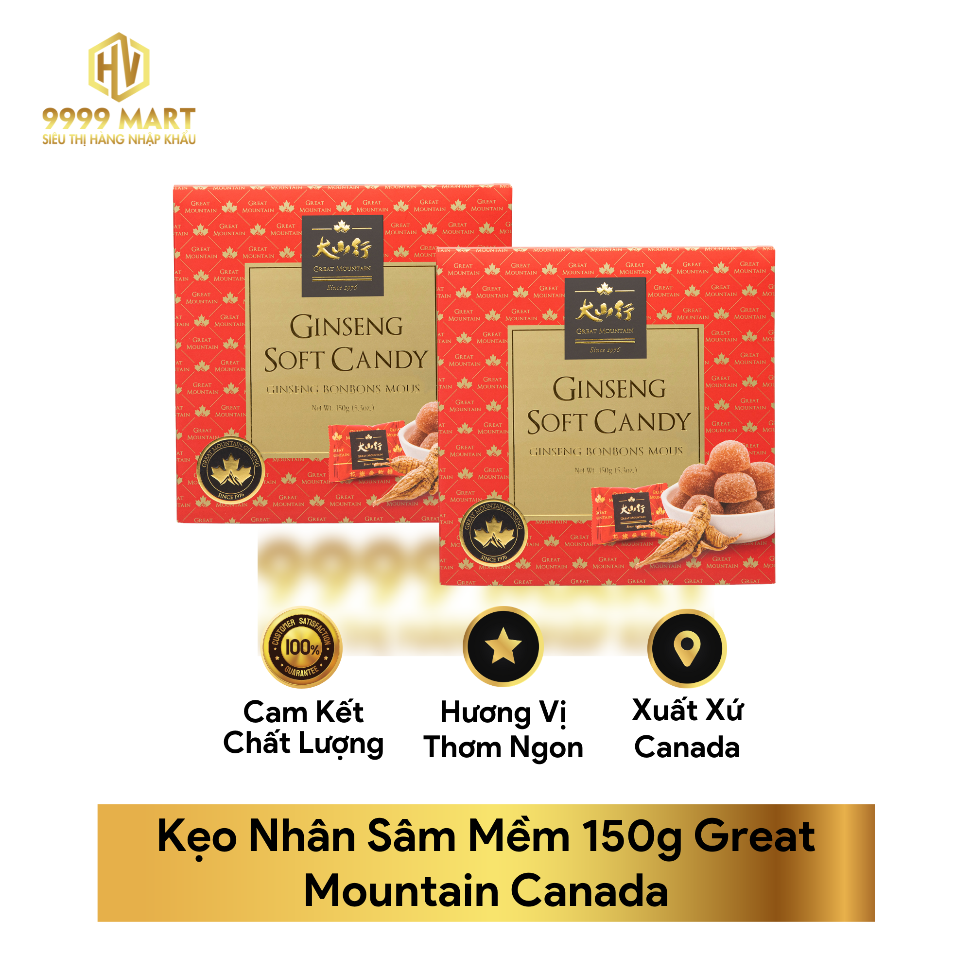Kẹo Nhân Sâm Mềm 150g Greatmountain Canada