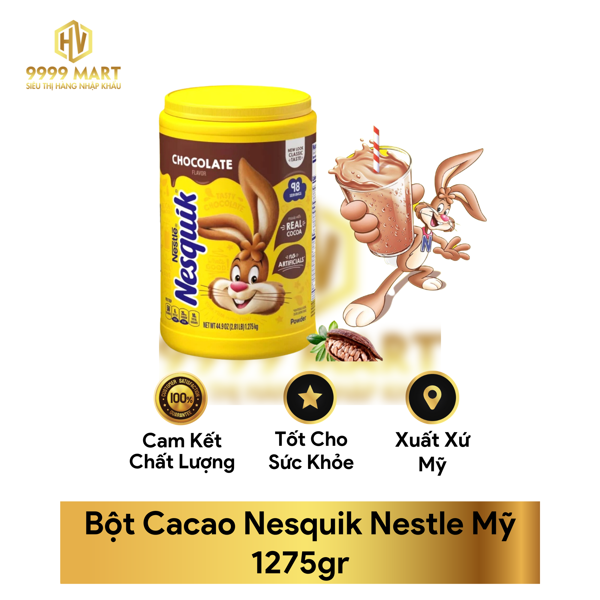 Bột Cacao Nesquik Nestle Mỹ 1275gr