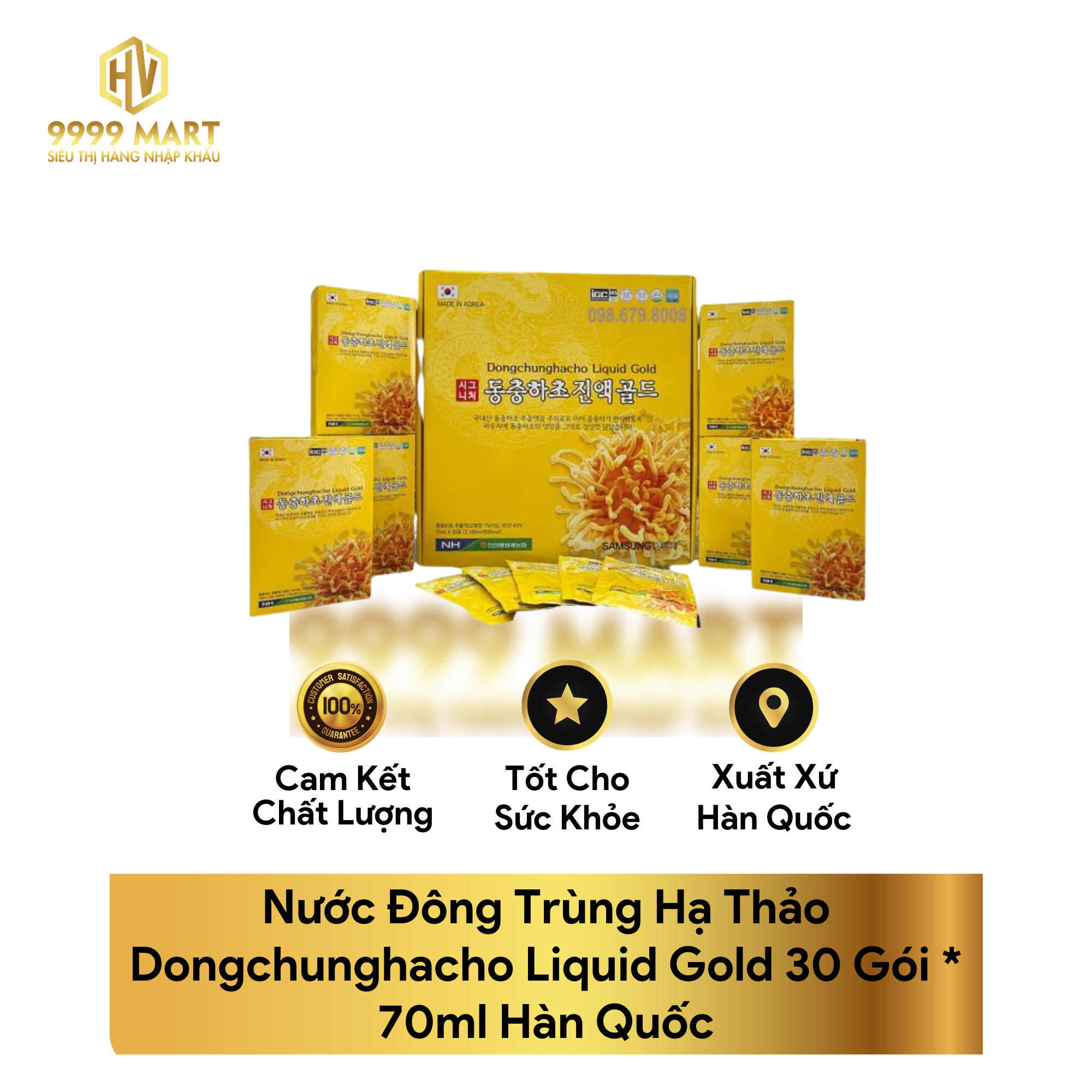 Nước Đông Trùng Hạ Thảo Dongchunghacho Liquid Gold 30 Gói * 70ml Hàn Quốc