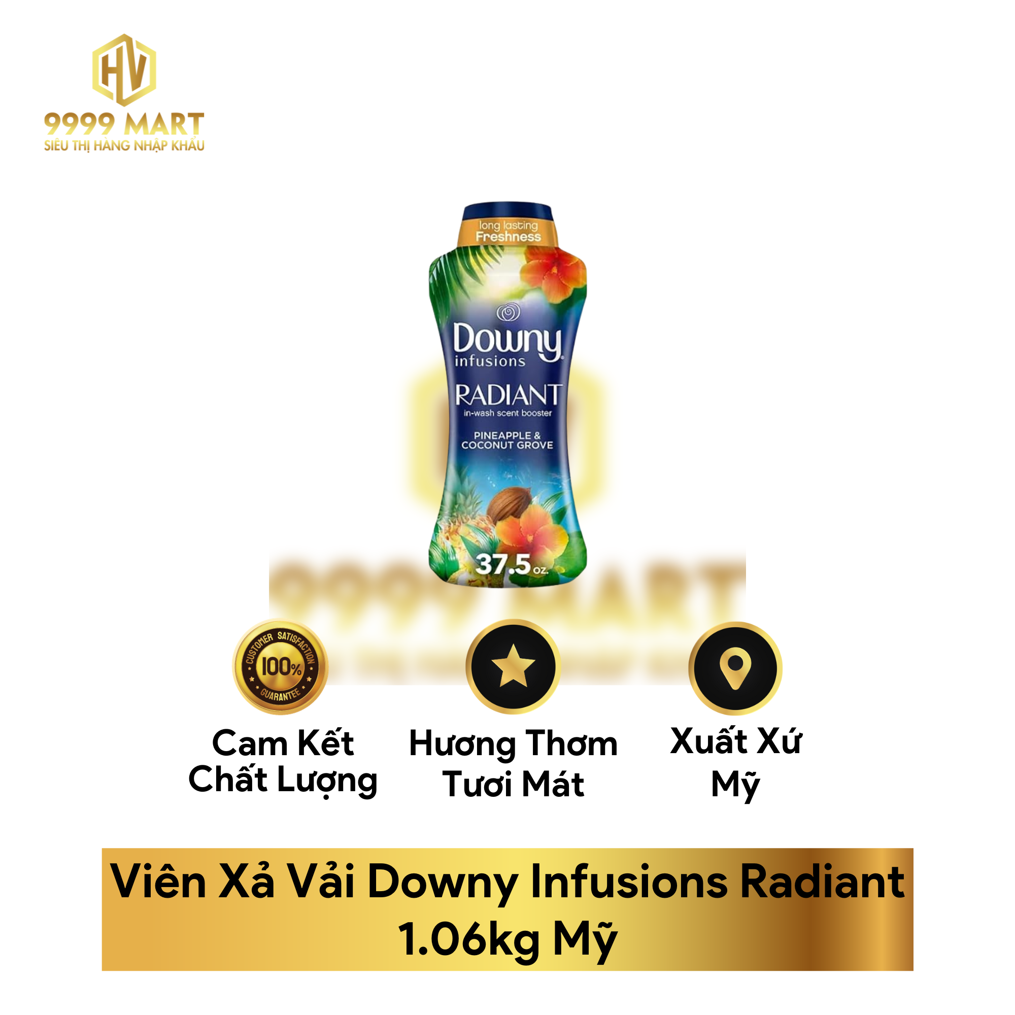 Viên Xả Vải Downy Infusions Radiant 1.06kg Mỹ
