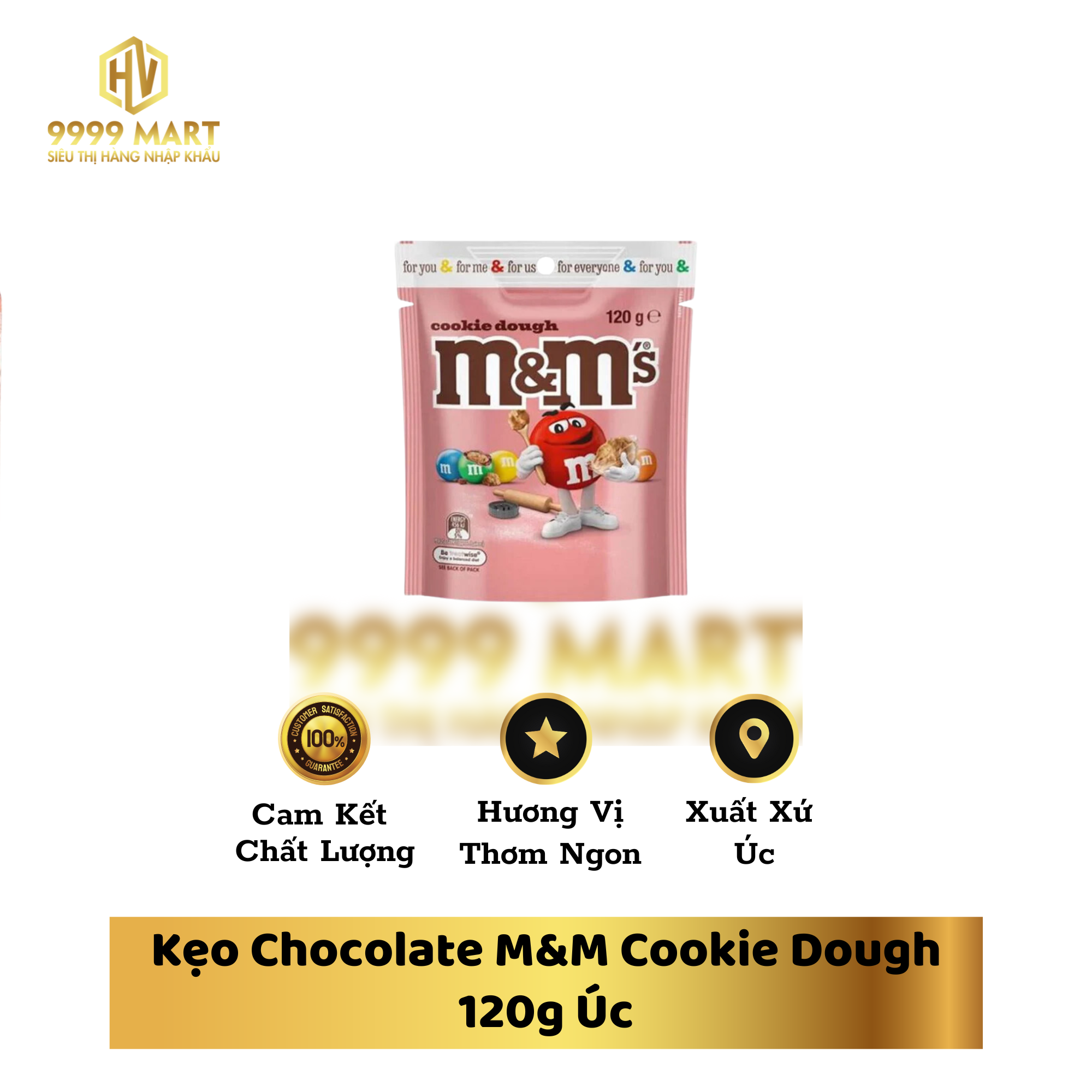 Kẹo Chocolate M&M Cookie Dough 120g Úc