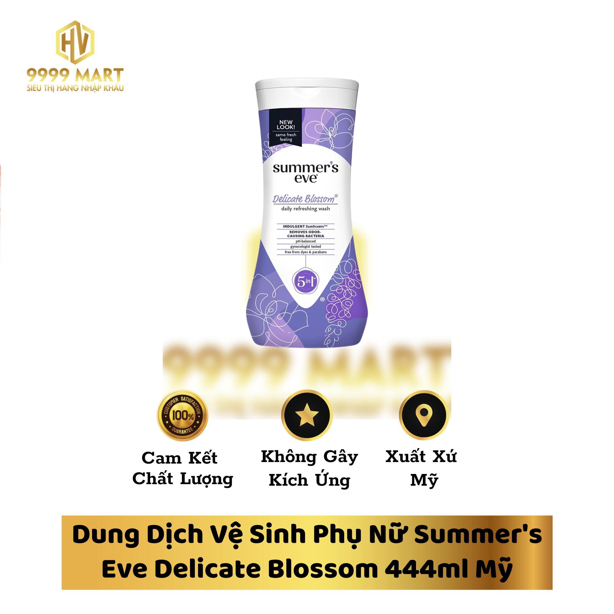 Dung Dịch Vệ Sinh Phụ Nữ Summer's Eve Delicate Blossom 444ml Mỹ