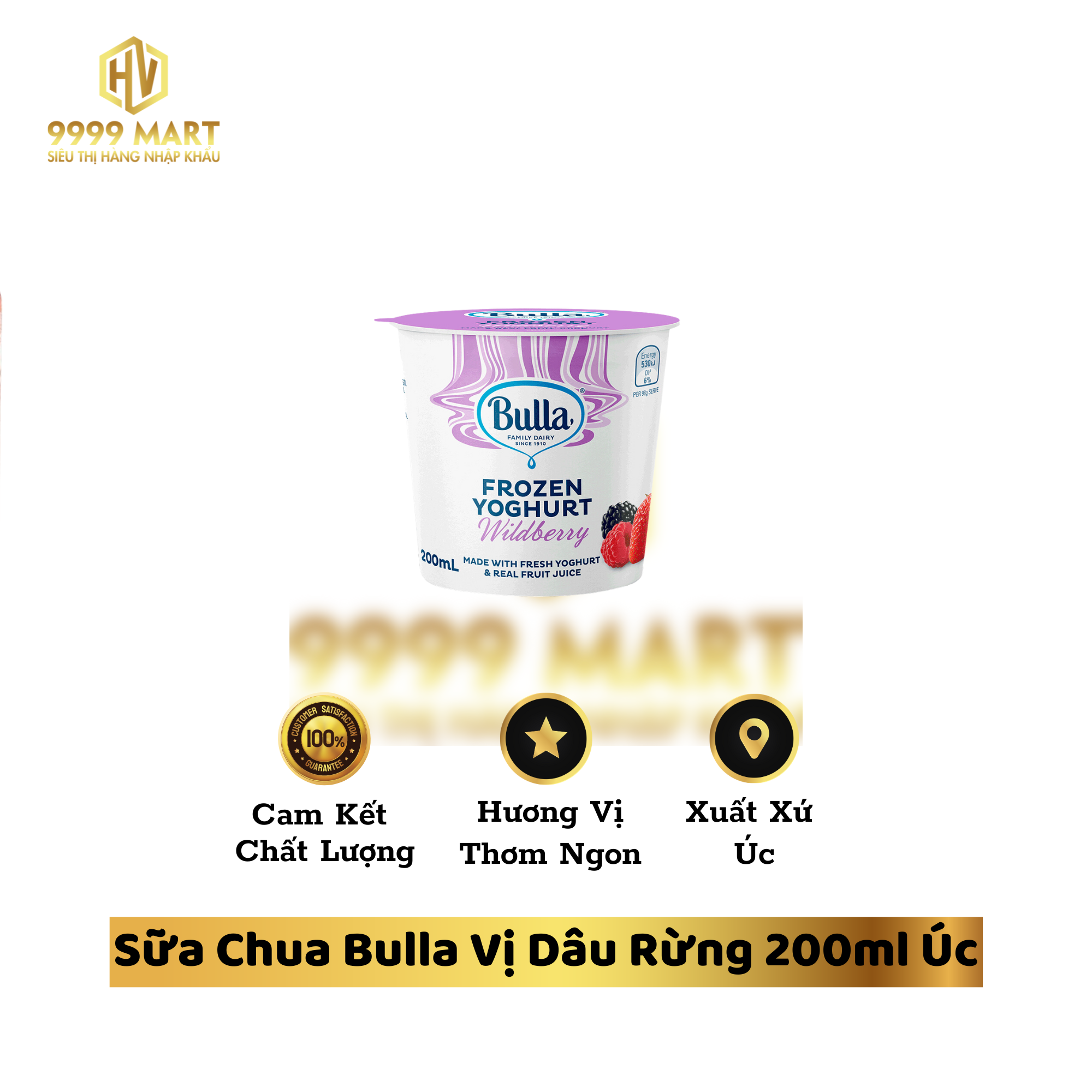 Sữa Chua Bulla Vị Dâu Rừng 200ml Úc