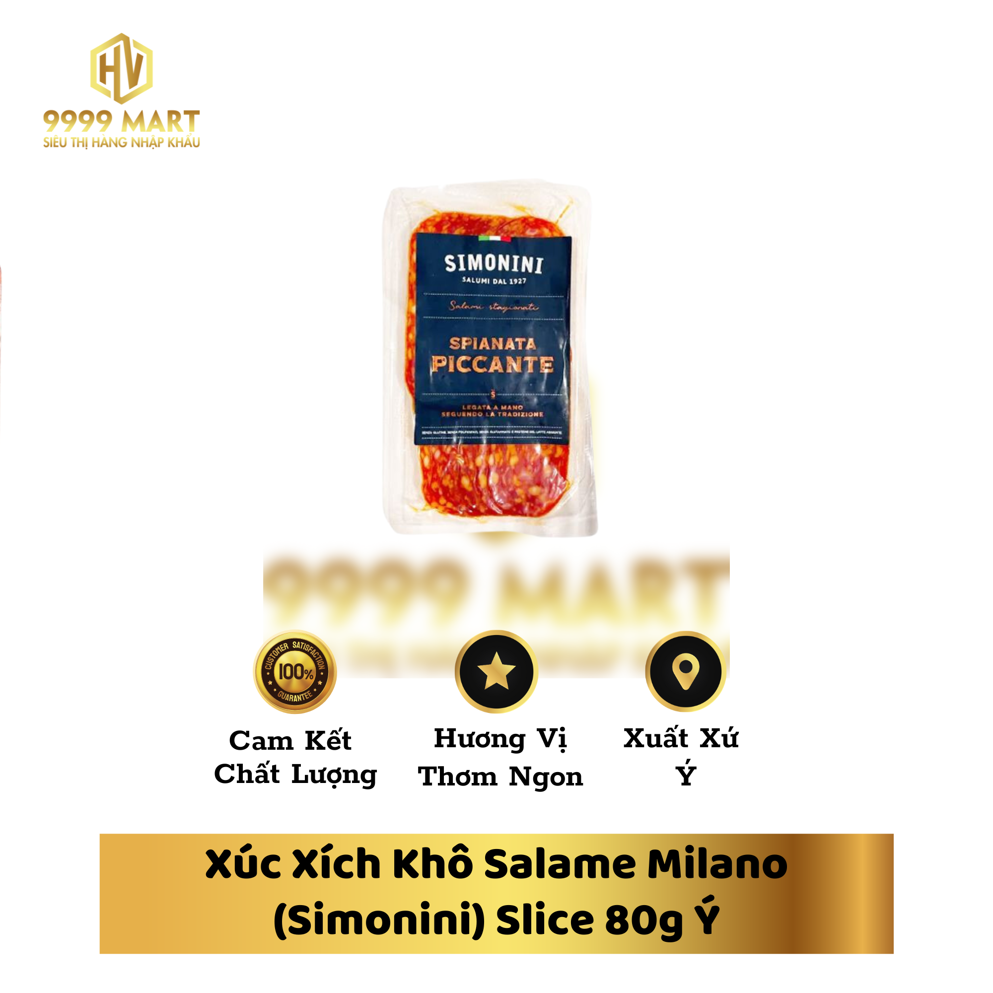 Xúc Xích Khô Salame Milano (Simonini) Slice 80g Ý