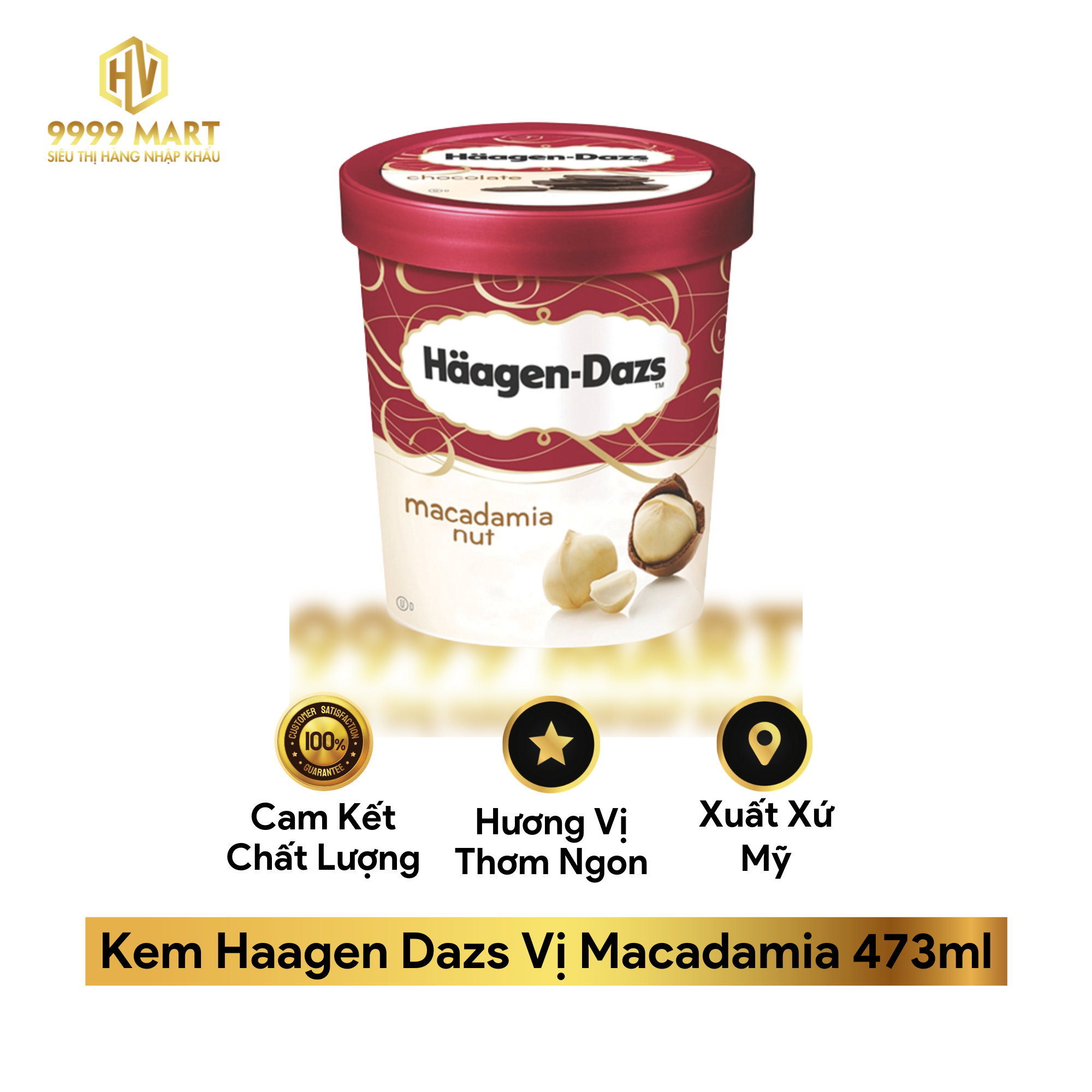 Kem Haagen Dazs Vị Macadamia 473ml
