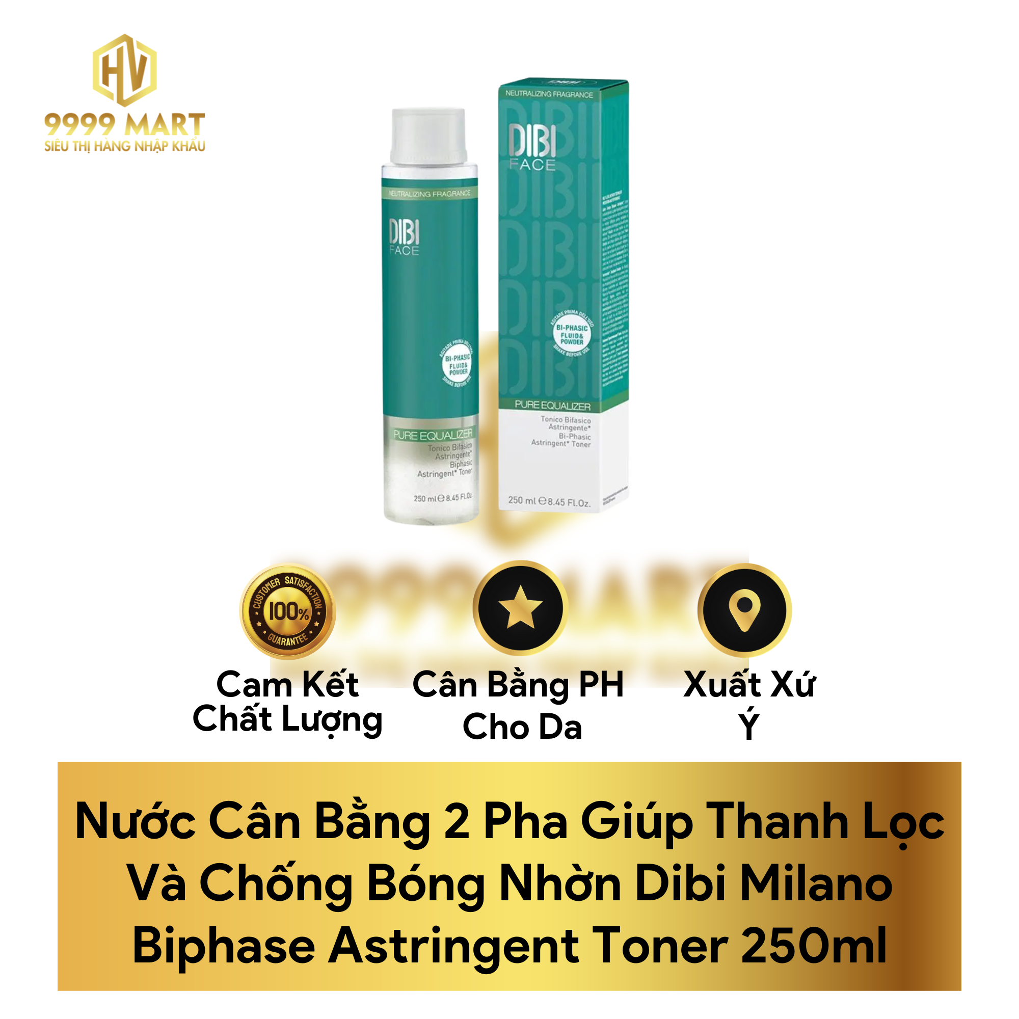 Nước Cân Bằng 2 Pha Giúp Thanh Lọc Và Chống Bóng Nhờn Dibi Milano Biphase Astringent Toner 250ml
