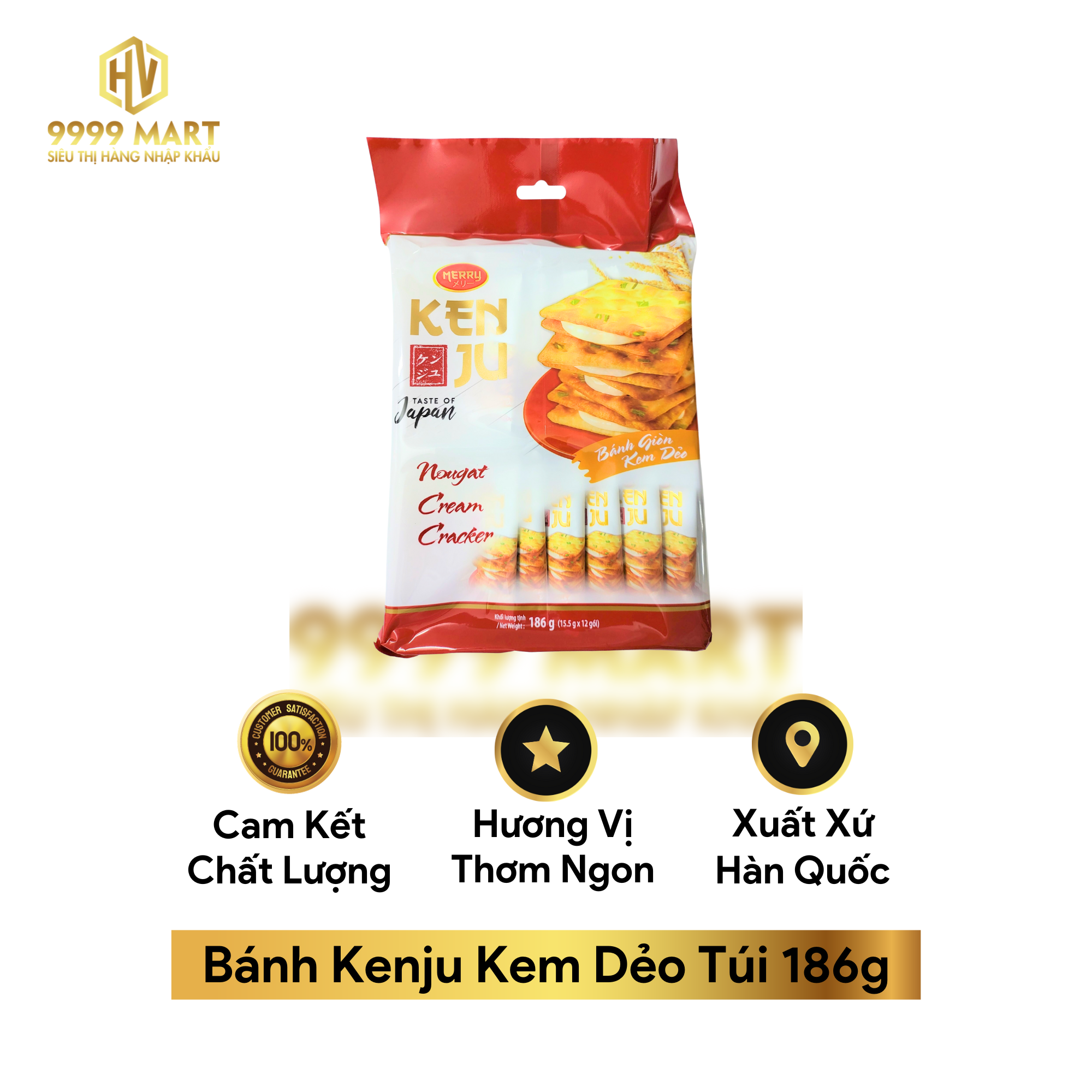Bánh Kenju Kem Dẻo Túi 186g