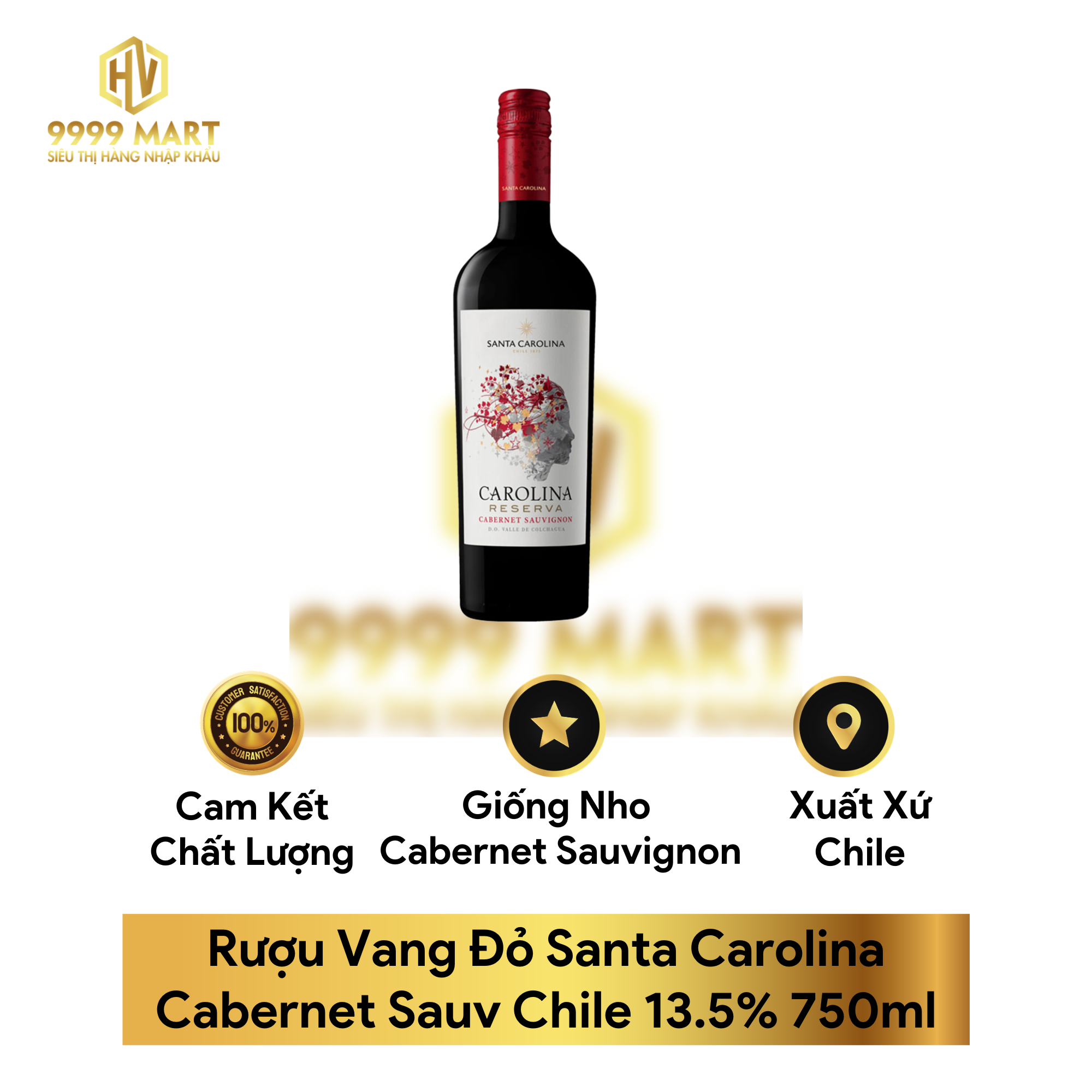 Rượu Vang Đỏ Santa Carolina Cabernet Sauv Chile 13.5% 750ml