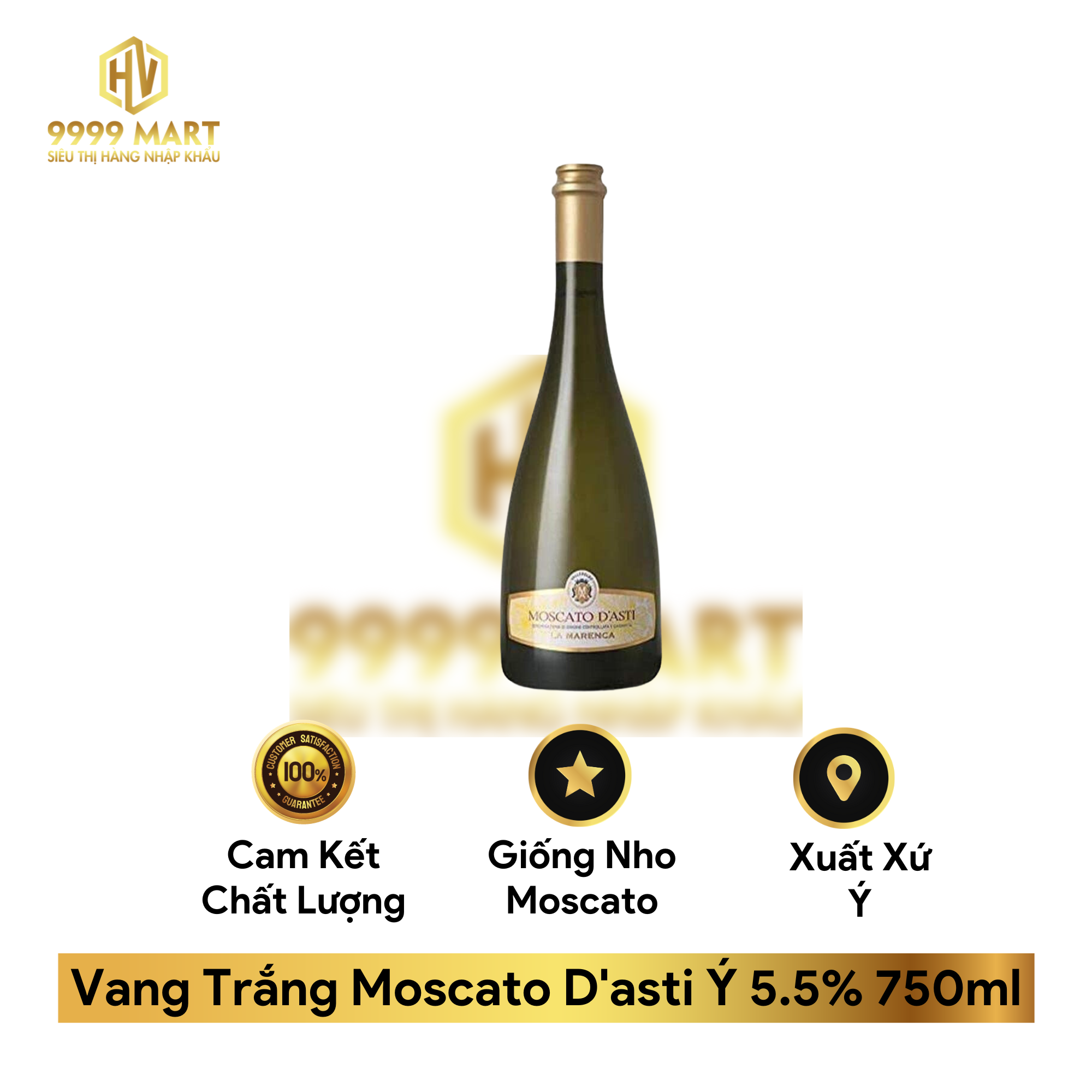 Vang Trắng Moscato D'asti Ý 5.5% 750ml