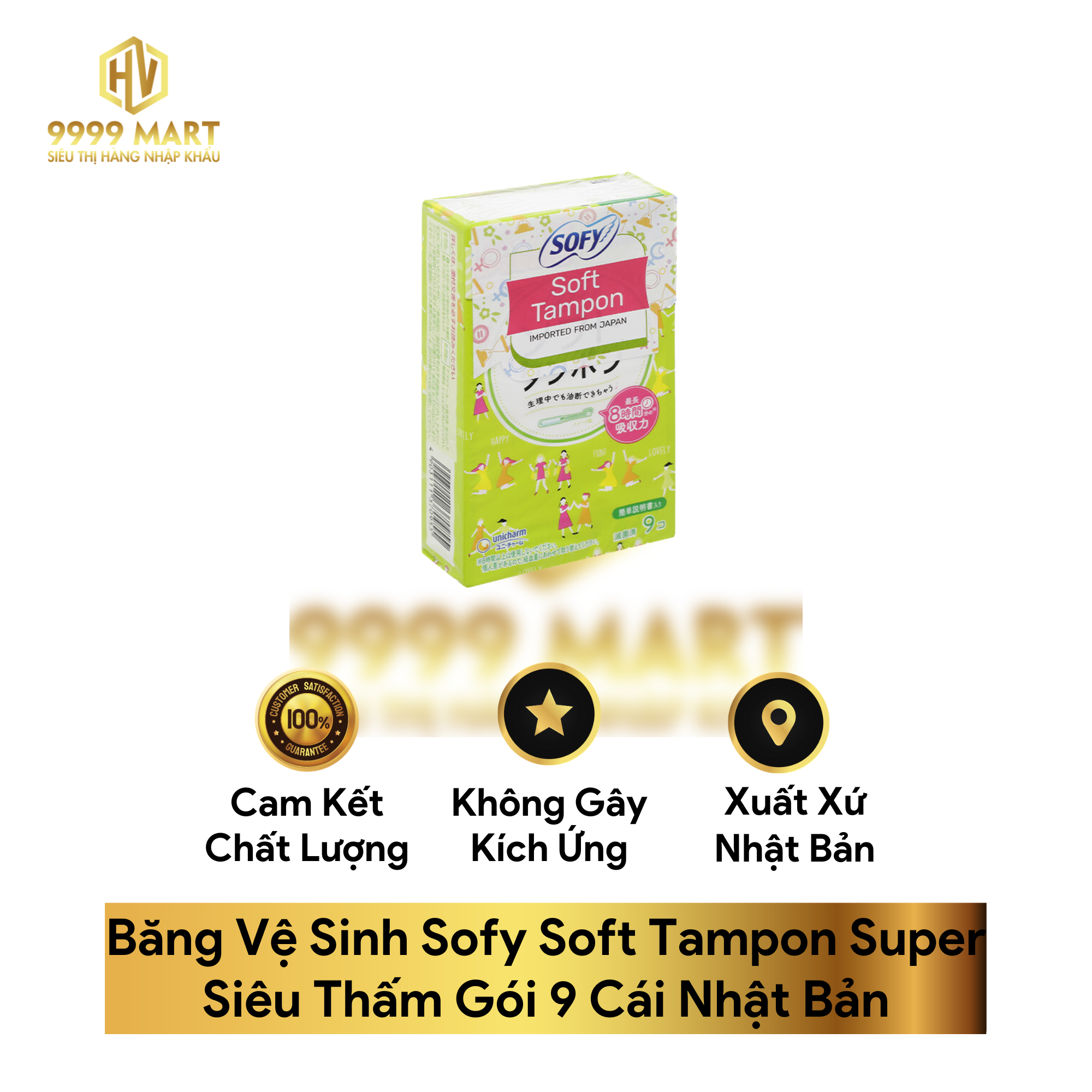 Băng Vệ Sinh Sofy Soft Tampon Super Siêu Thấm Gói 9 Cái Nhật Bản