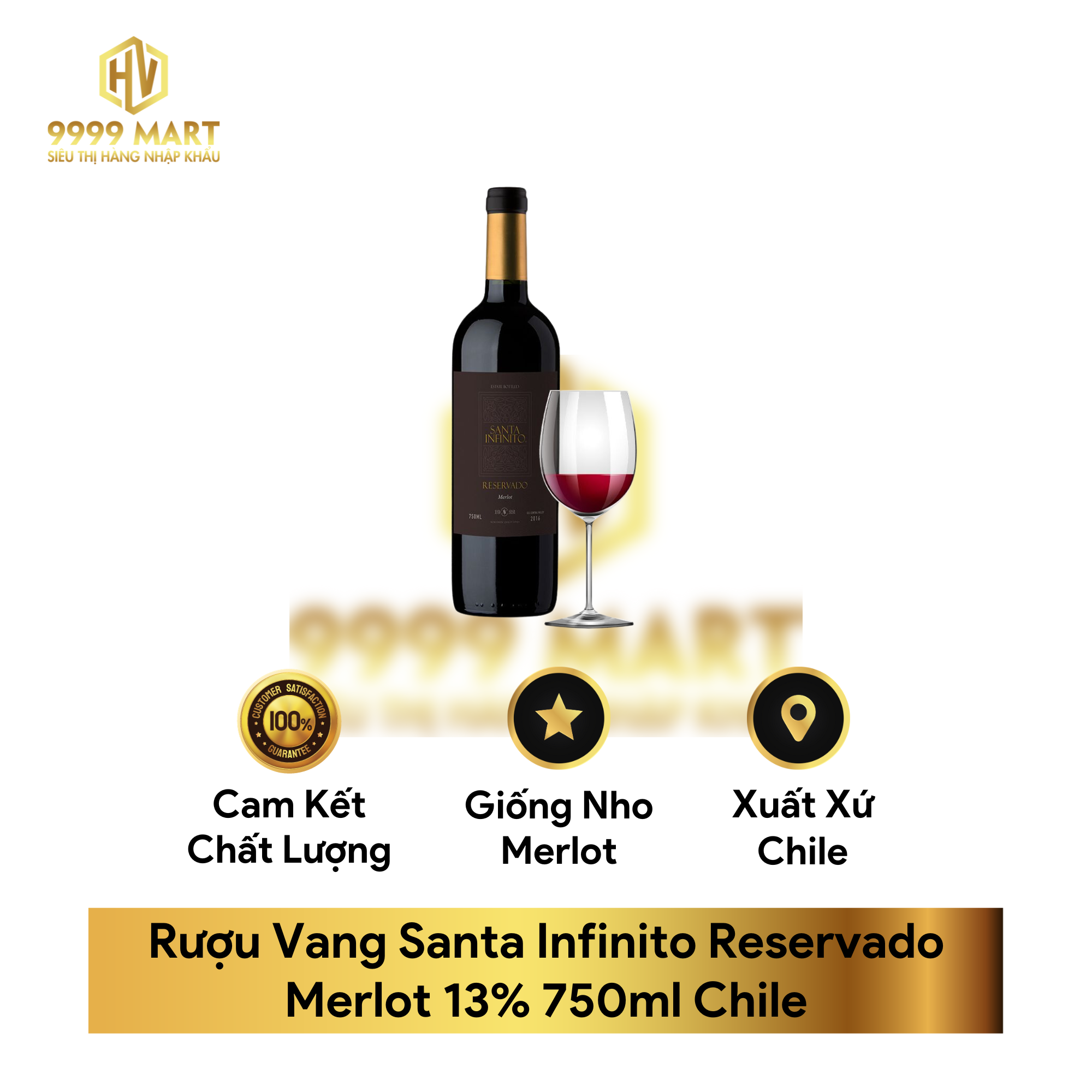 Rượu Vang Santa Infinito Reservado Merlot 13% 750ml Chile