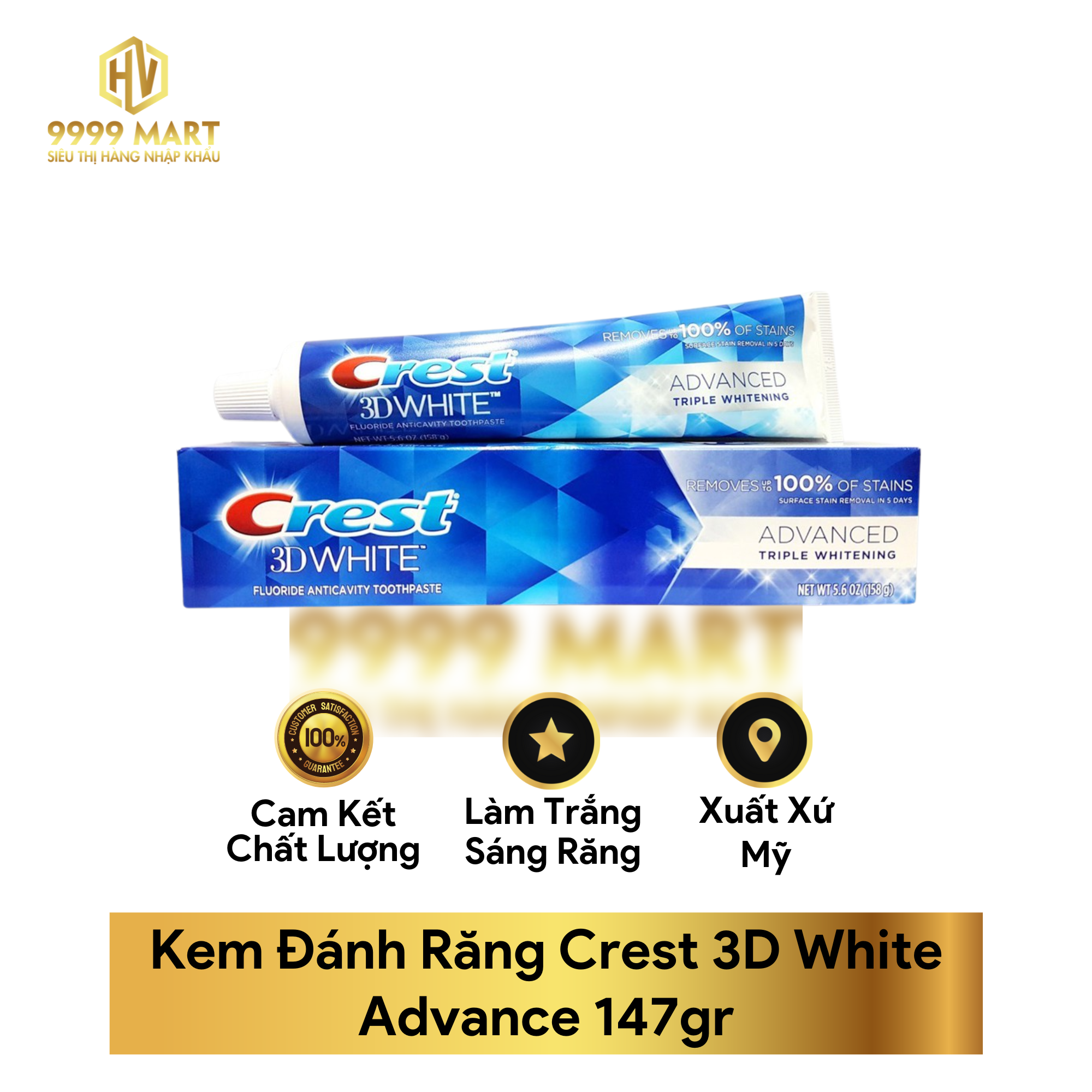 Kem Đánh Răng Crest 3D White Advance 147gr
