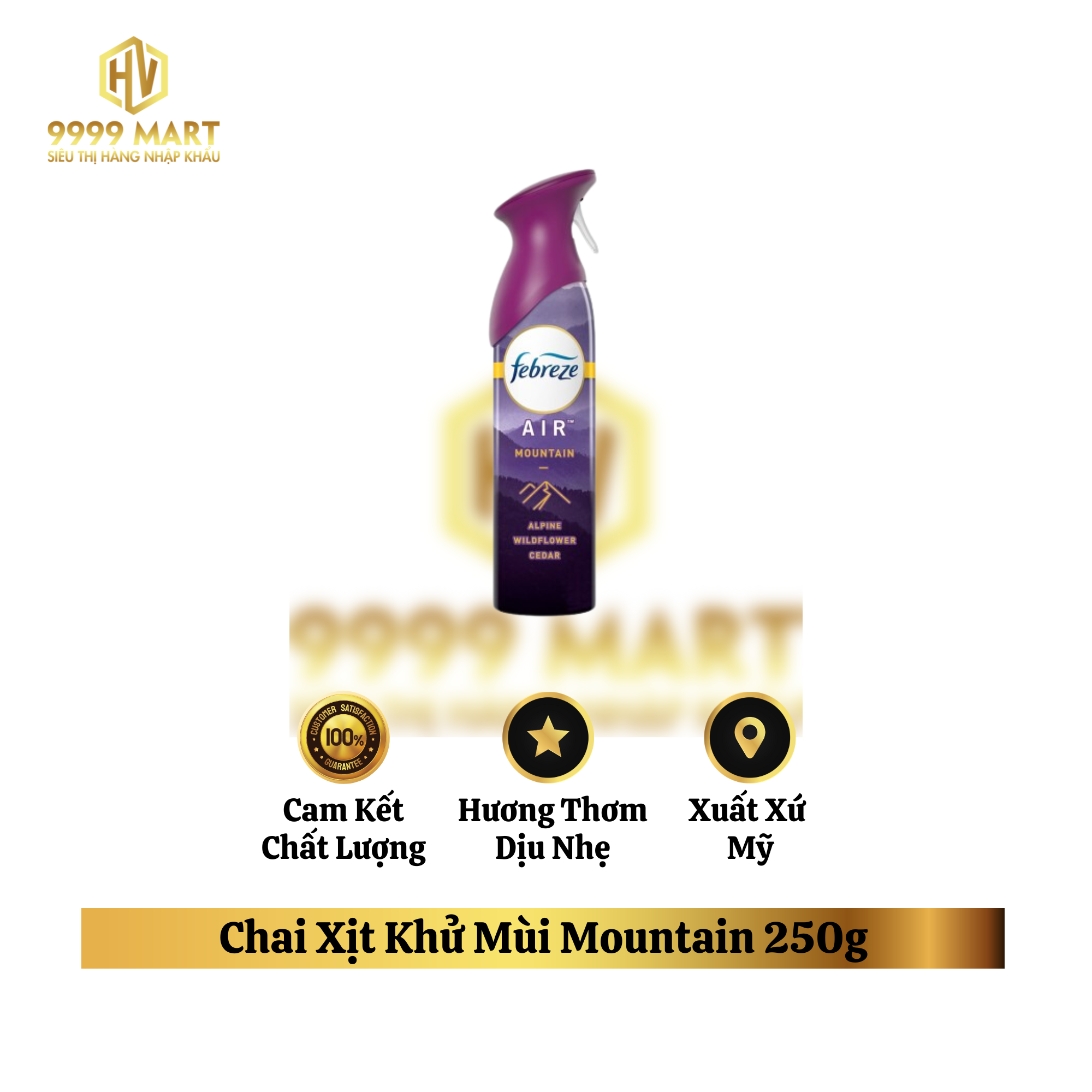 Chai Xịt Khử Mùi Mountain 250g