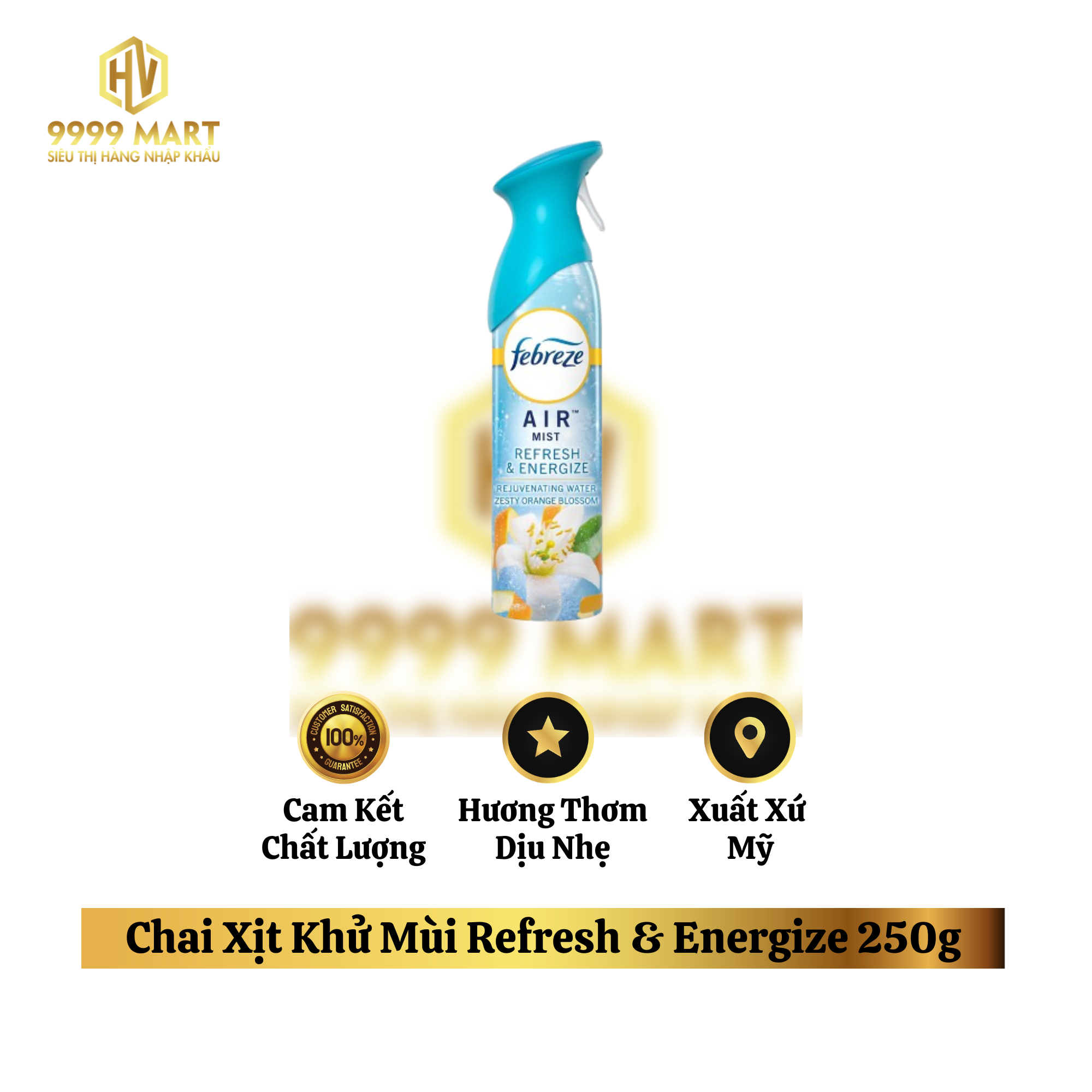 Chai Xịt Khử Mùi Refresh & Energize 250g