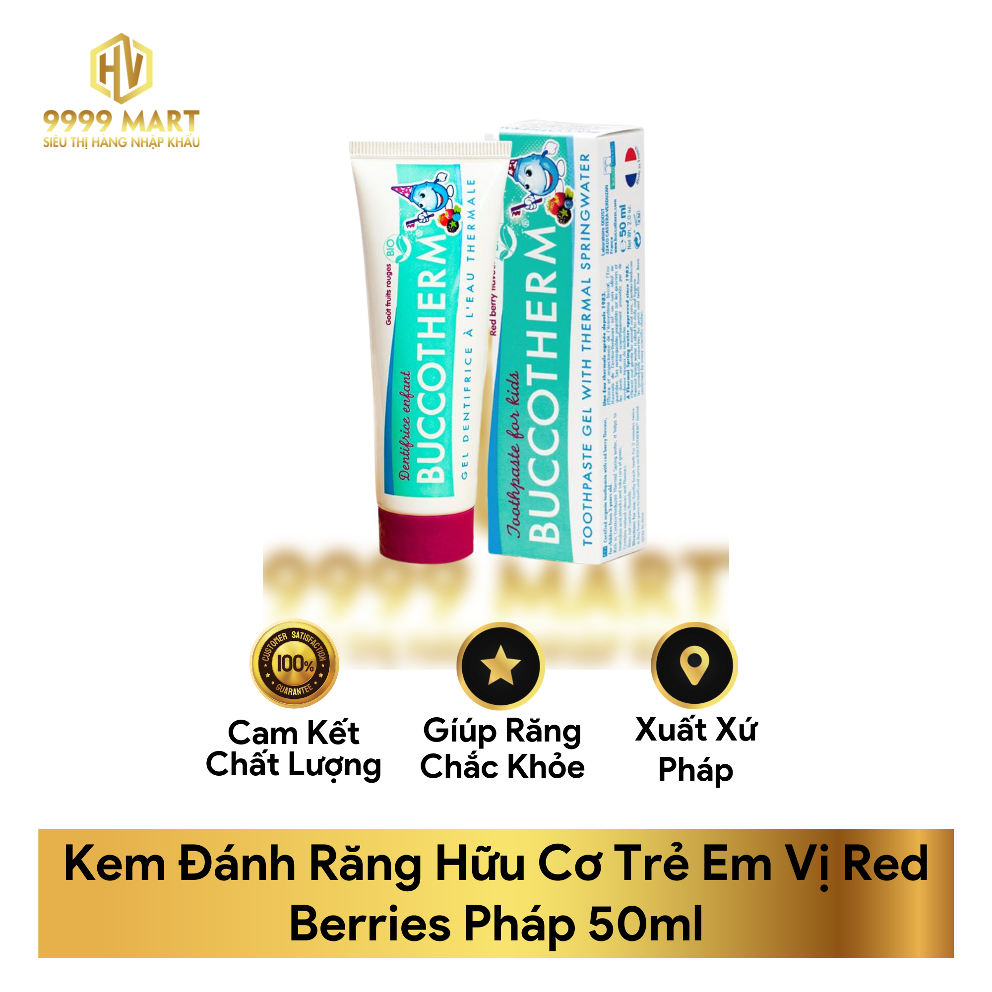 Kem Đánh Răng Hữu Cơ Trẻ Em Vị Red Berries Pháp 50ml