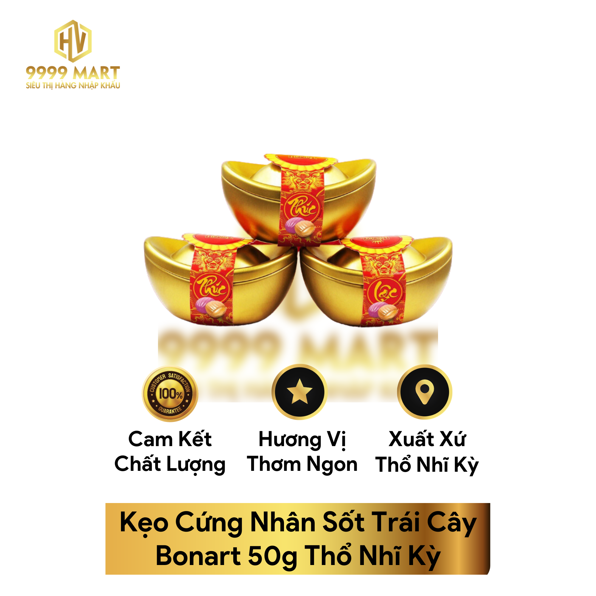 Kẹo Cứng Nhân Sốt Trái Cây Bonart 50g Thổ Nhĩ Kỳ