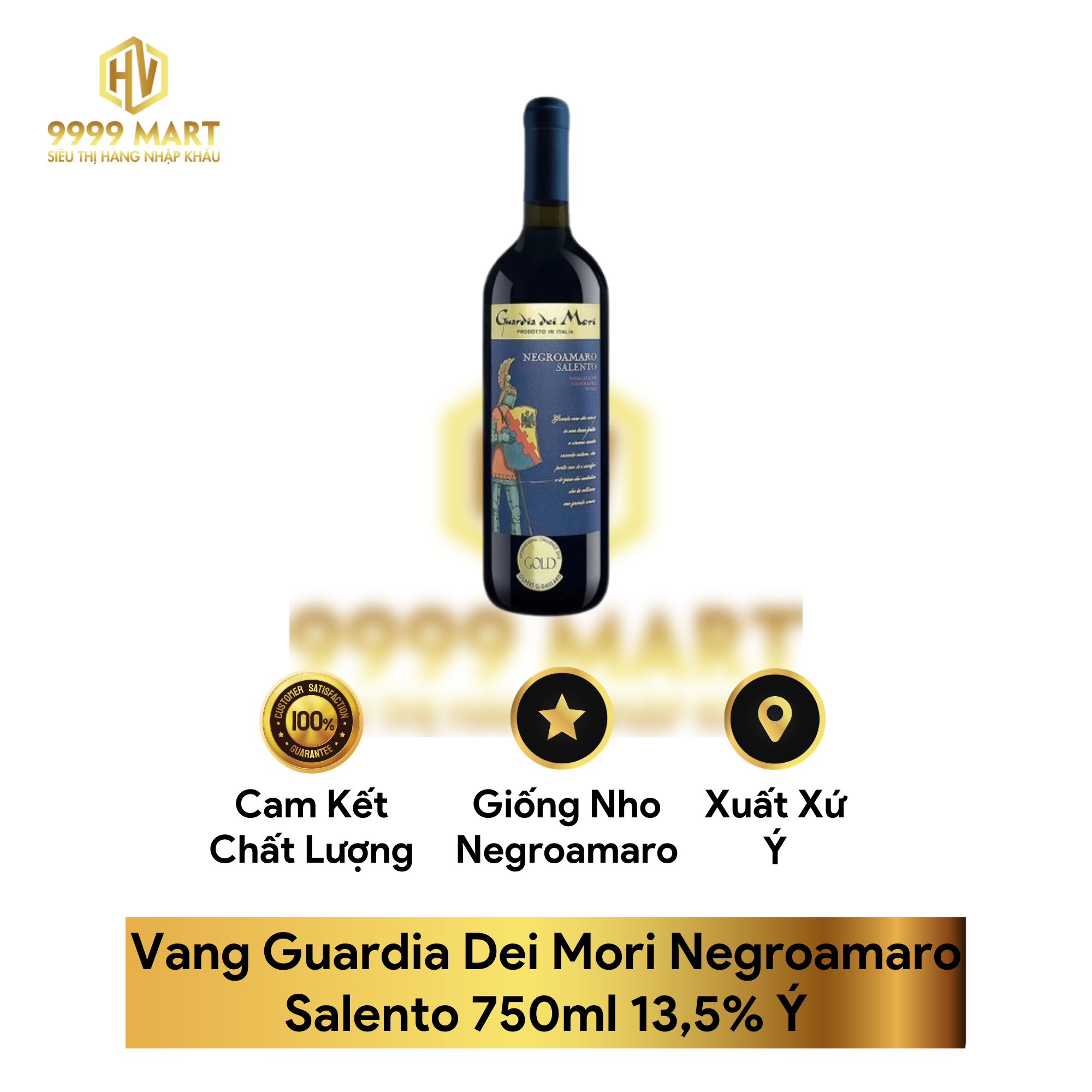 Vang Guardia Dei Mori Negroamaro Salento 750ml 13,5% Ý