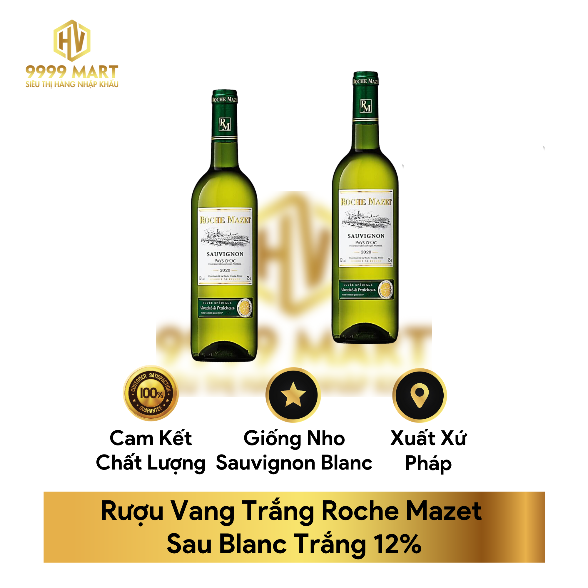 Rượu Vang Trắng Roche Mazet Sau Blanc Trắng 12%