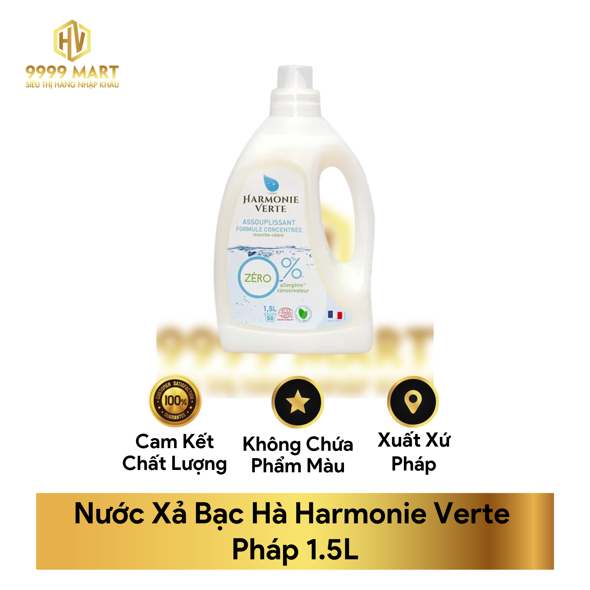 Nước Xả Bạc Hà Harmonie Verte Pháp 1.5L