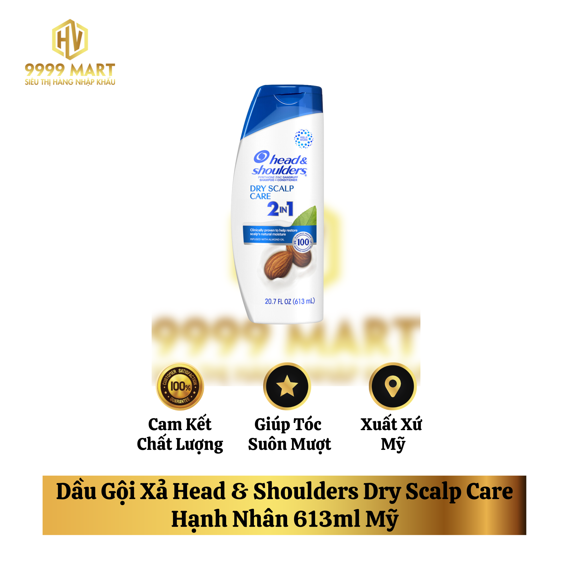 Dầu Gội Xả Head & Shoulders Dry Scalp Care Hạnh Nhân 613ml Mỹ