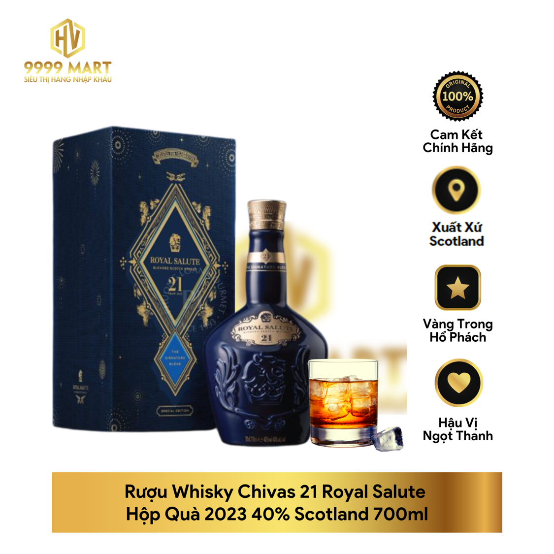 Rượu Whisky Chivas 21 Royal Salute Hộp Quà 2023 40% Scotland 700ml