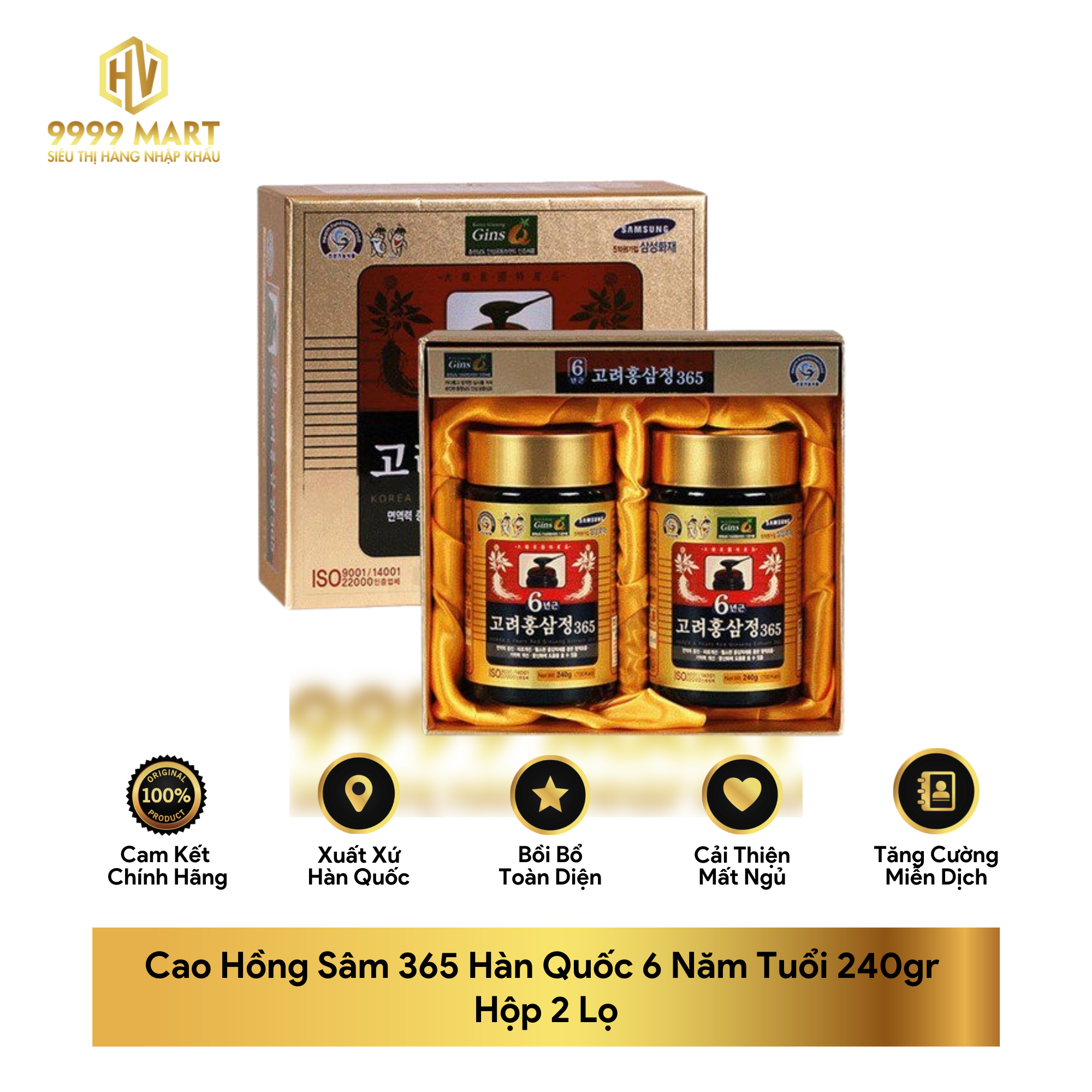 Cao Hồng Sâm 365 Teawoong Hàn Quốc 6 Năm Tuổi 240gr Hộp 2 Lọ
