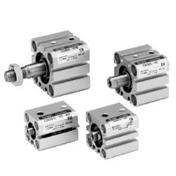 Xi Lanh Nhỏ Gọn, Loại Tiêu Chuẩn, Tác Động Đơn, Thanh Đơn Sê-ri CQS - SMC