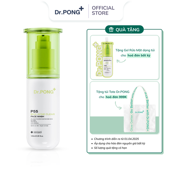 Gel rửa mặt giảm mụn Dr.PONG p55 BHA Acne Clear Face Wash 100ml