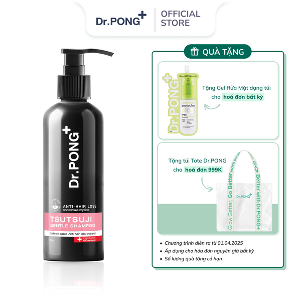 Dầu gội giảm rụng tóc, hỗ trợ mọc tóc Dr.PONG Tsutsuji Gentle 200ml