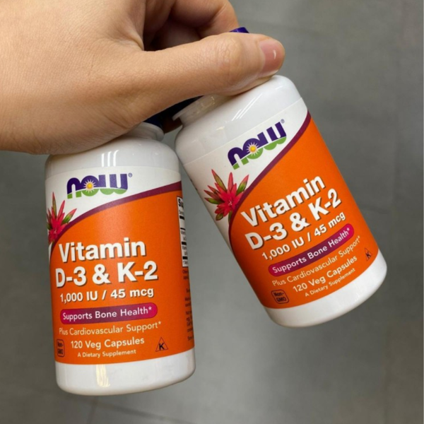 Now Vitamin D3 K2 1.000IU/45mcg 120 Viên | 120 Servings