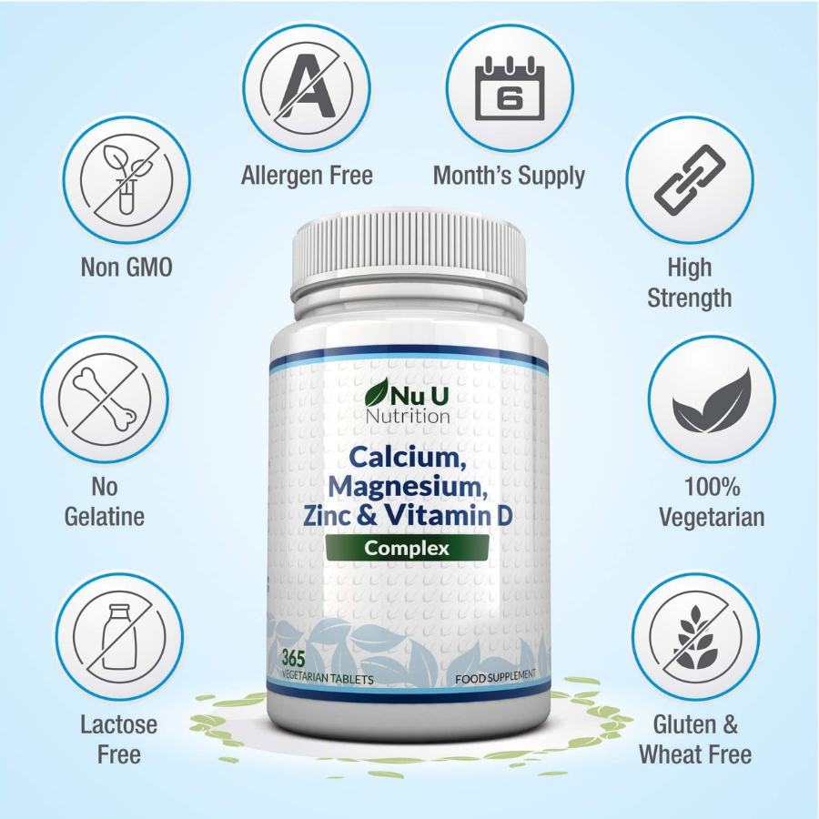 Nu U Nutrition Calcium, Magnesium, ZinC & Vitamin D 365 Viên