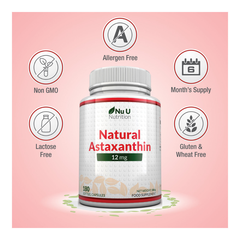 Nu U Nutrition Natural Astaxanthin 12mg 180 Viên | 180 Servings