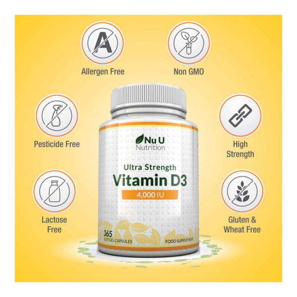 Nu U Nutrition Vitamin D3 4000 IU 365 Viên | 365 Servings