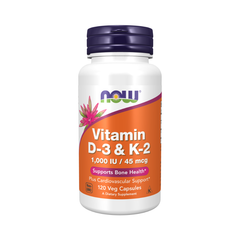 Now Vitamin D3 K2 1.000IU/45mcg 120 Viên | 120 Servings