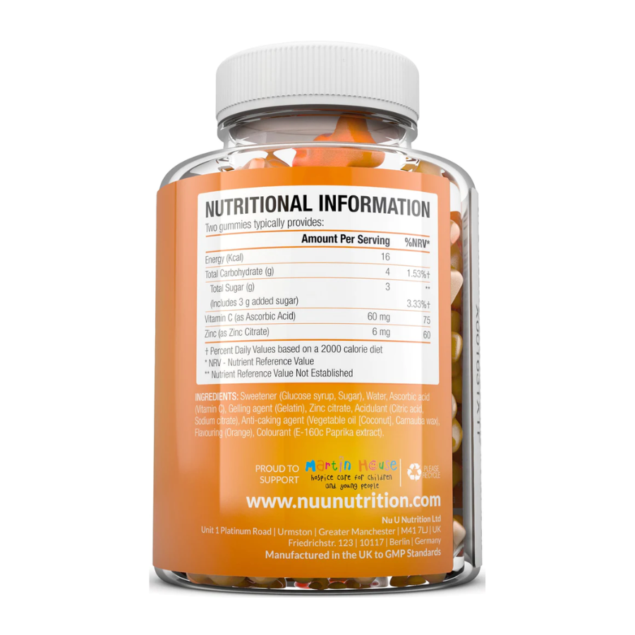 Nu U Nutrition Vitamin C & Zinc Gummies 90 Viên | 45 Servings