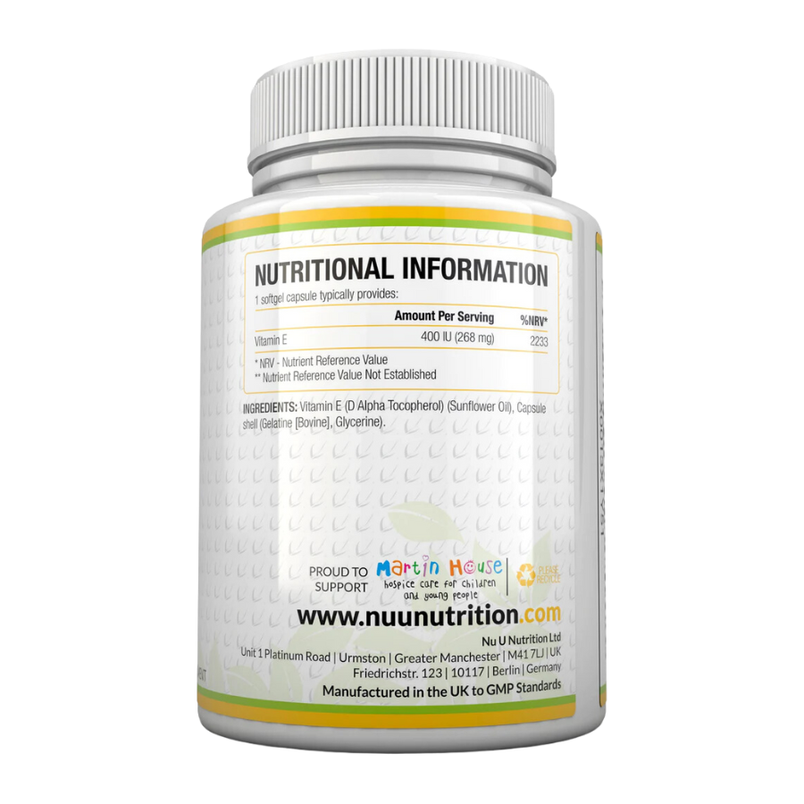 Nu U Nutrition Vitamin E 400 IU 180 Viên | 180 Servings