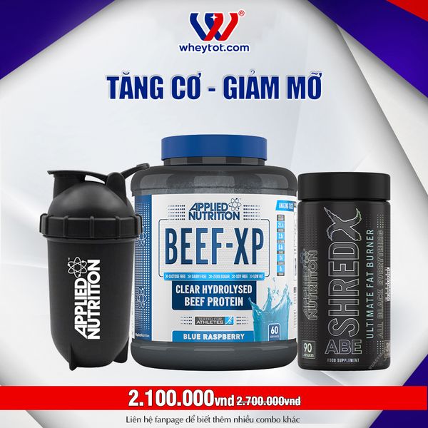 Combo Beef XP 1.8kg + Shred X ABE + Bình Lắc Applied
