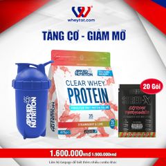 Combo Clear Whey 875gr + 20 Sample Shred X + Bình Lắc Applied