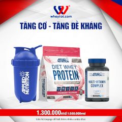 Combo Diet Whey 1kg + Multi Vitamin + Bình Lắc Applied