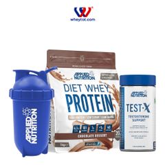 Combo Diet Whey 1KG + Test X + Bình Lắc Applied