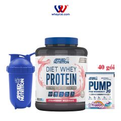 Combo Diet Whey 1.8KG + 40 Sample Pump + Bình Lắc Applied