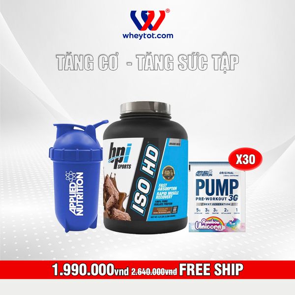 Combo Iso HD + 30 Sample Pump + Bình Lắc Applied Nutrition