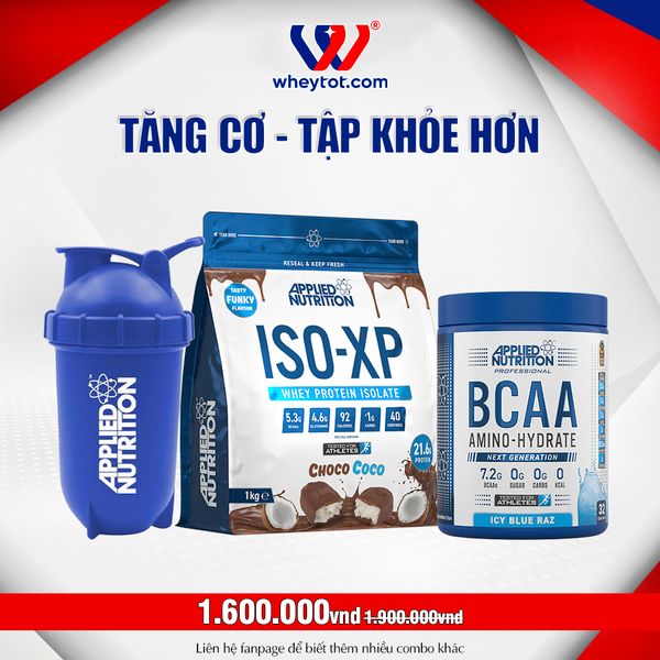 Combo Iso XP 1kg + BCAA Amino Hydrate 450g + Bình Lắc Applied