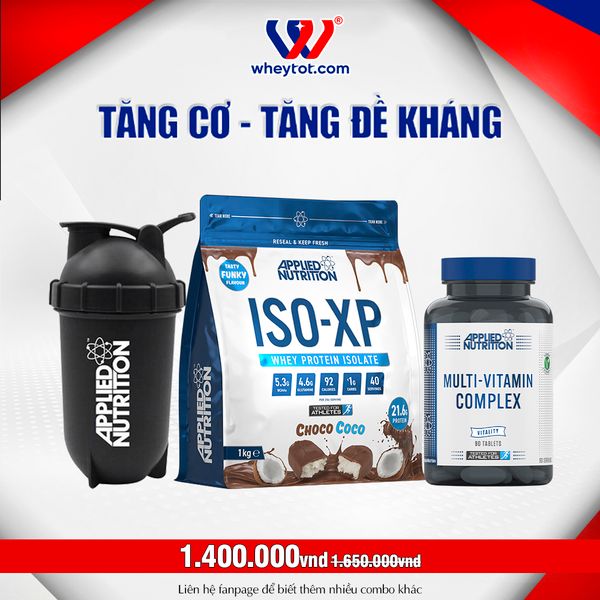 Combo Iso XP 1kg + Multi Vitamin + Bình Lắc Applied