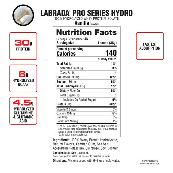Labrada  Hydro Whey – 100% Hydrolyzed Isolate