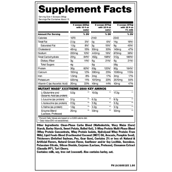 Mutant Mass XXXTreme 2500 22 Lbs (10KG)