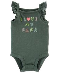 Bodysuit Liền Quần Bé Gái Màu Xanh Chữ Papa Carter's 0-24M