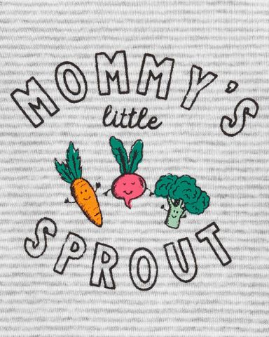 Bodysuit Liền Quần Màu Xám Hình Chữ Sprout Carter's 0-24M